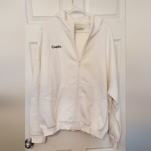 White Zip-Up Hoodie